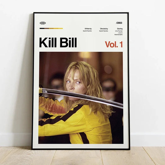 Vintage Classic Movie Canvas Wall Art – Pulp Fiction & Kill Bill Series Posters, Home Decoration Paintings for Movie Lovers