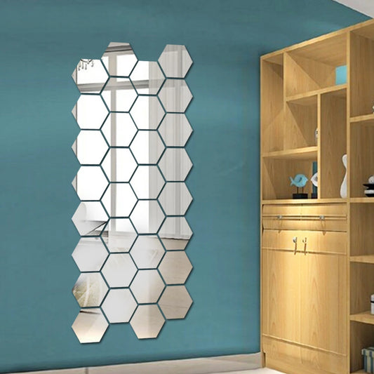 24PCS Acrylic 3D Mirror Wall Stickers – Waterproof Decorative Mirror Decals for Aesthetic Backgrounds in Bedroom & Living Room Decor